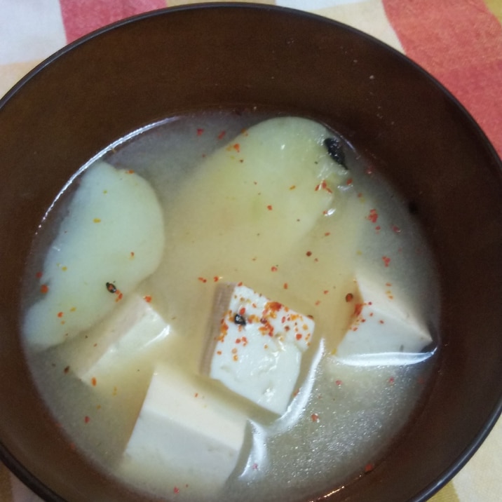 冷凍ポテトで☆豆腐とじゃが芋の味噌汁